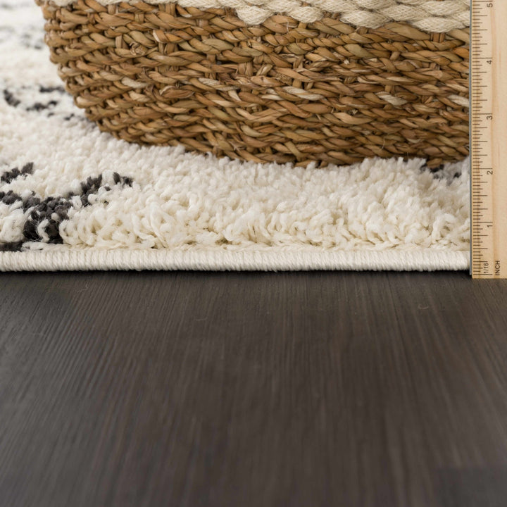 Beige and Charcoal Traditional Geometrical Design Machine Woven Moroccan Multi Size Rug - The Rug Decor