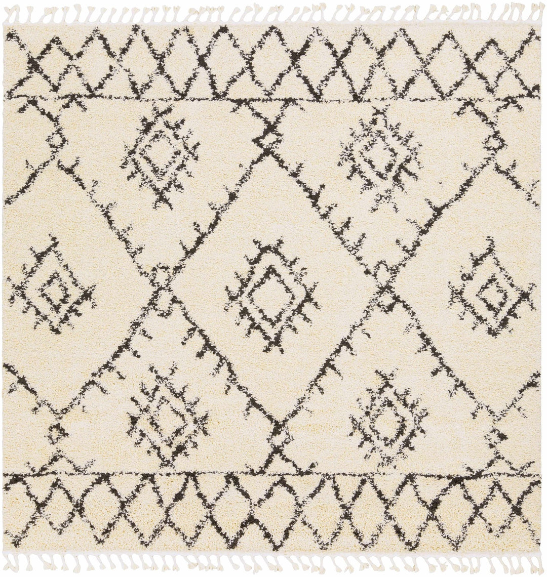 Beige and Charcoal Traditional Geometrical Design Machine Woven Moroccan Multi Size Rug - The Rug Decor