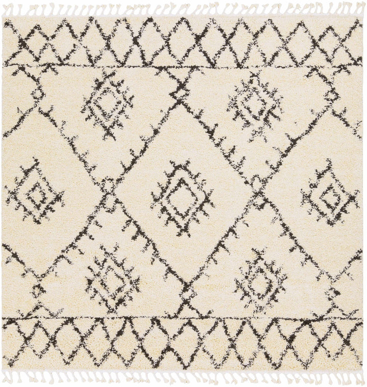 Beige and Charcoal Traditional Geometrical Design Machine Woven Moroccan Multi Size Rug - The Rug Decor