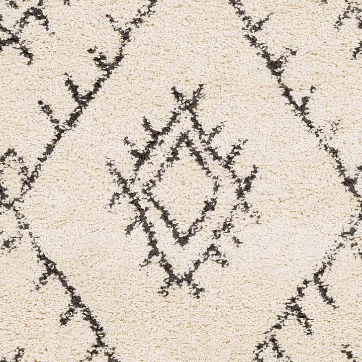 Beige and Charcoal Traditional Geometrical Design Machine Woven Moroccan Multi Size Rug - The Rug Decor