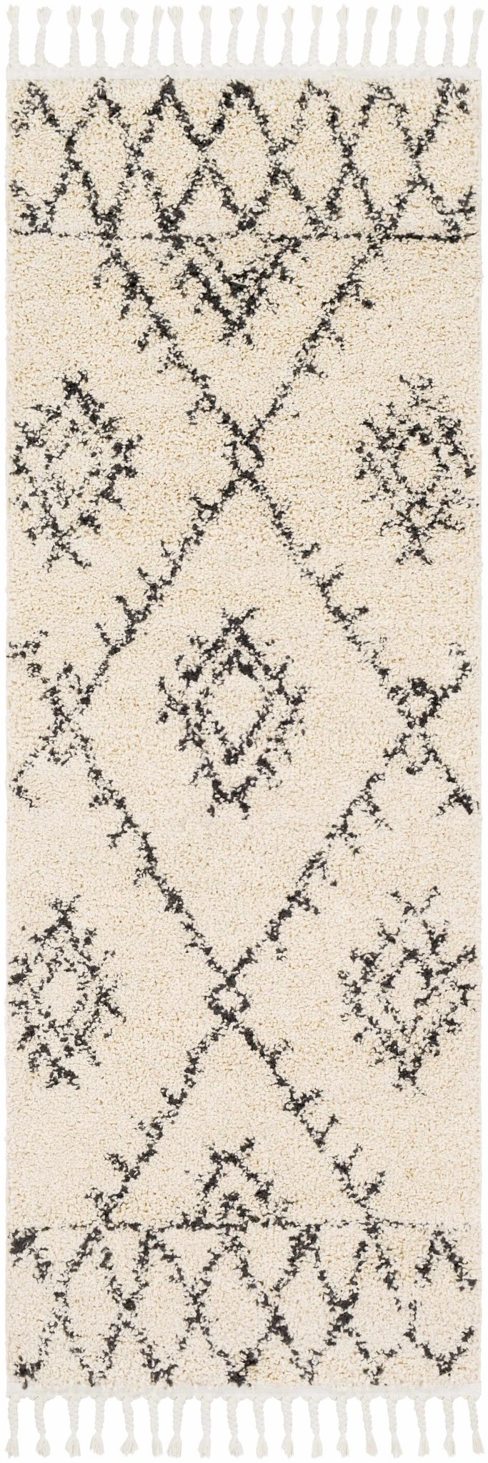 Beige and Charcoal Traditional Geometrical Design Machine Woven Moroccan Multi Size Rug - The Rug Decor