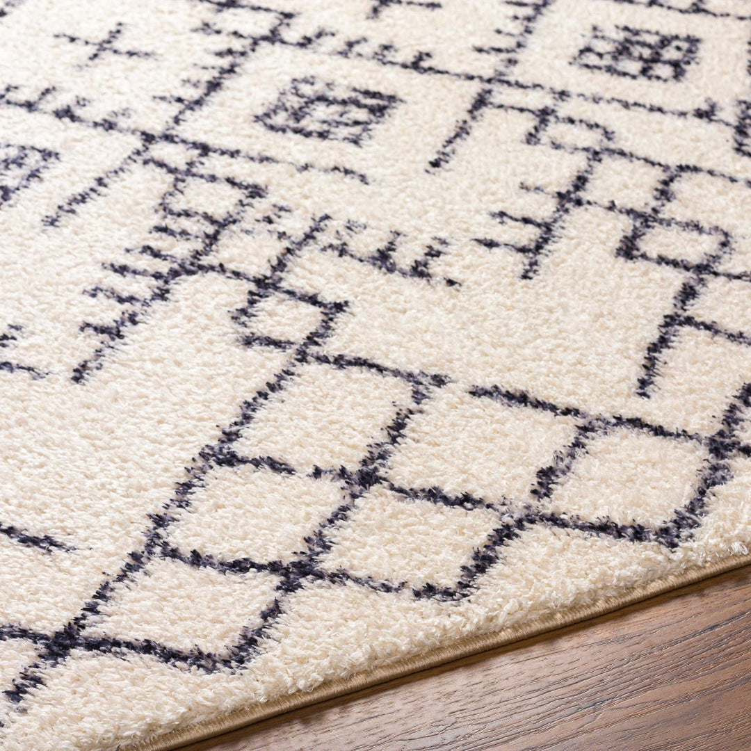 Beige and Charcoal Woven Stripes Pattern easy washable tribal design Rug - The Rug Decor