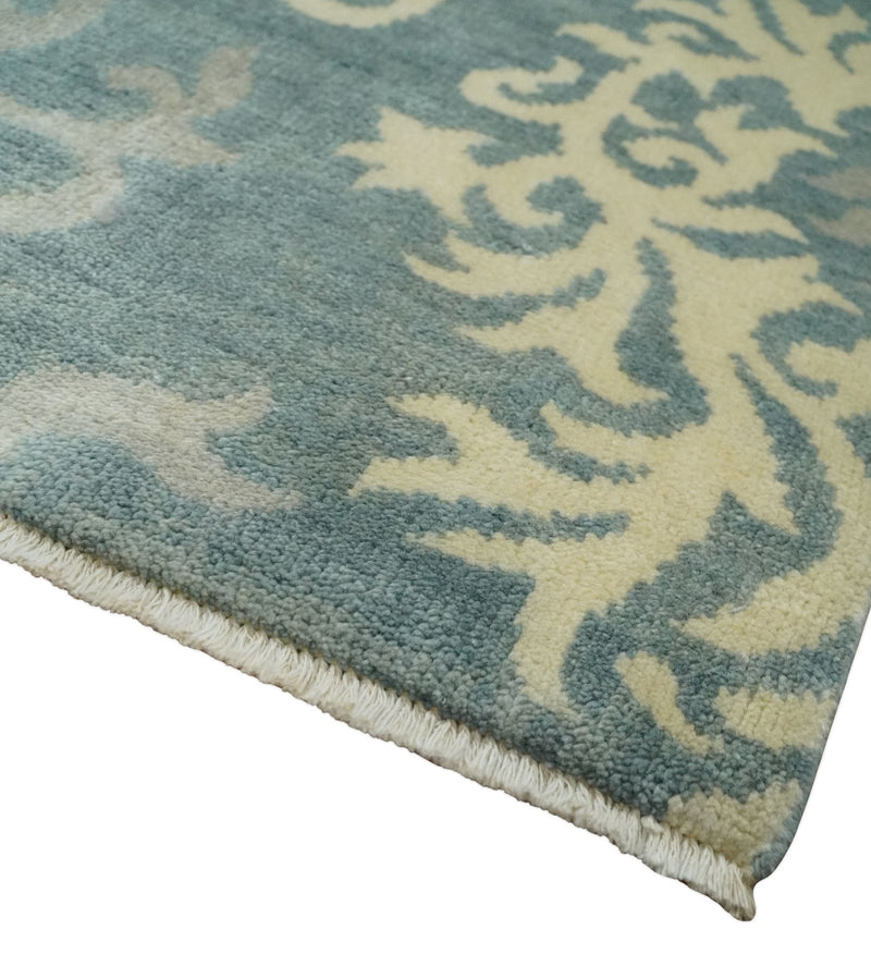 Beige and Gray 2x3 Hand Knotted Traditional Persian Oushak Wool Rug | N5923 - The Rug Decor