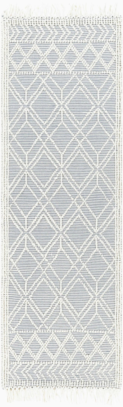 Beige and Gray Hand Woven Tasseled Texture Wool and Cotton Blended Rug - The Rug Decor