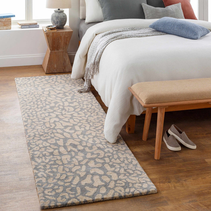 Beige and Gray Modern Leopard Pattern Hand Tufted Wool Area Rug - The Rug Decor