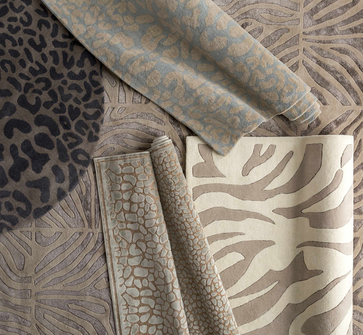 Beige and Gray Modern Leopard Pattern Hand Tufted Wool Area Rug - The Rug Decor