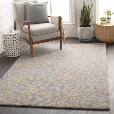 Beige and Gray Modern Leopard Pattern Hand Tufted Wool Area Rug - The Rug Decor