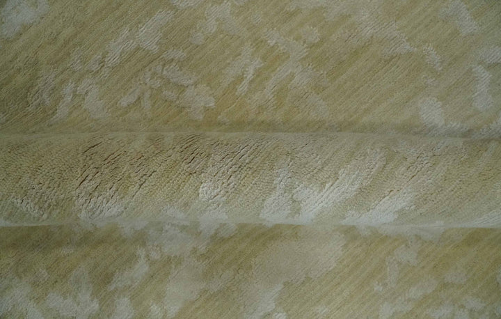 Beige and Ivory Modern Abstract Hand loom 5x8 wool And Art Silk Area Rug - The Rug Decor