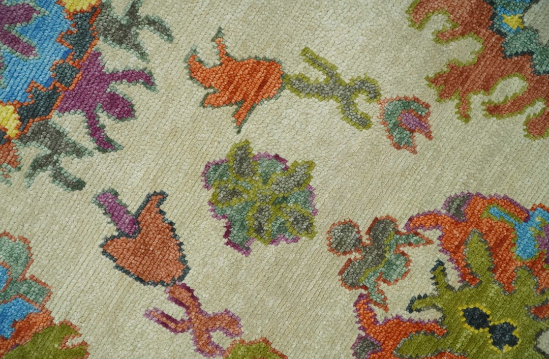Beige and Rust 6x9, 8x10, 9x12, 10x14 and 12x15 Wool Traditional Persian Colorful Hand knotted Oushak Area Rug | TRDCP1071 - The Rug Decor