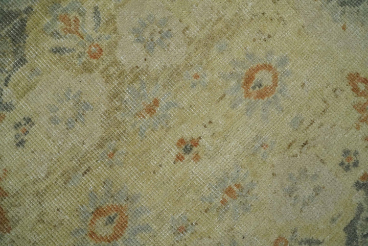 Beige and Rust 8x10 Textured Low Pile Hand Knotted Traditional Wool Area Rug - The Rug Decor