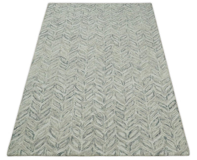 Beige and Silver 6x9, 8x10, 9x12 Hand Tufted Modern Scandinavian Wool Loop Rug | ALCH1M - The Rug Decor