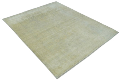 Beige and Silver Traditional Hand Knotted 8x10 Wool Oushak Area Rug - The Rug Decor