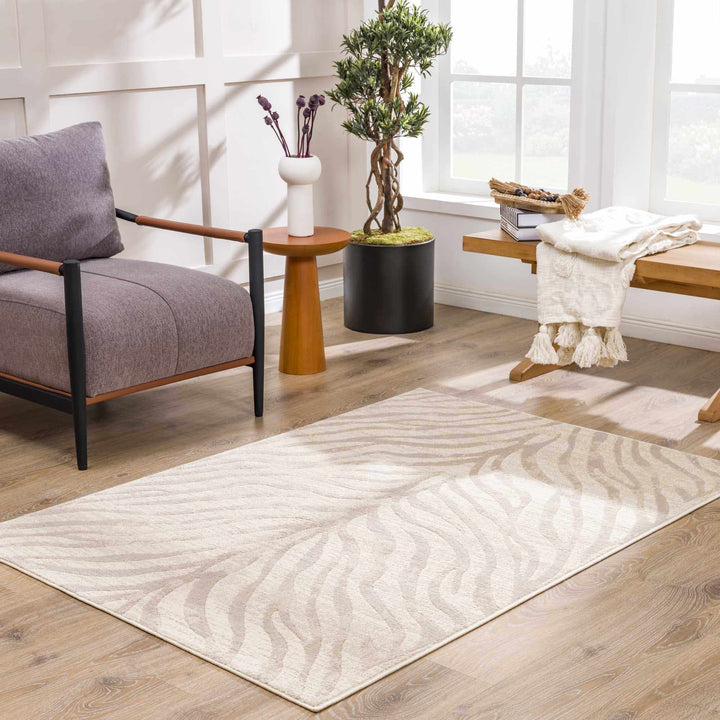 Beige and Tan Modern Zebra Skin Print Area Rug - The Rug Decor