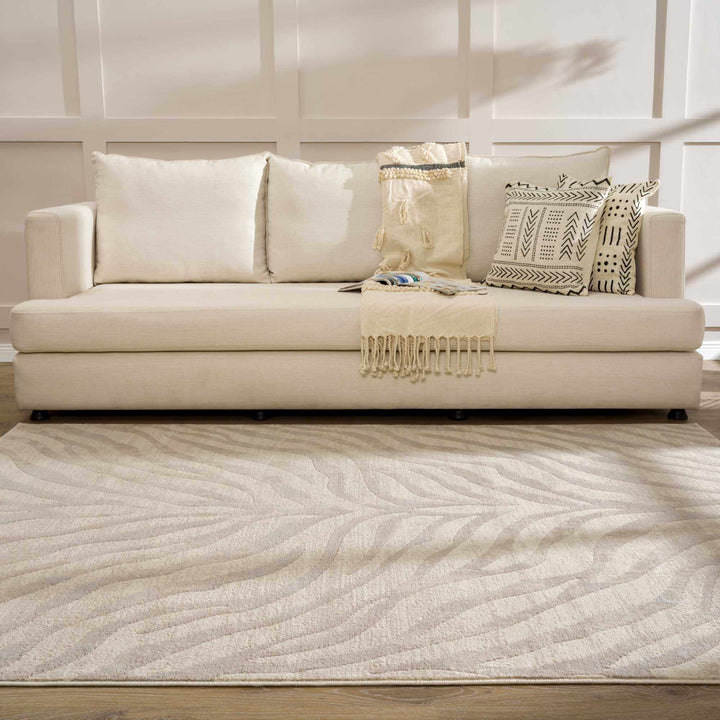 Beige and Tan Modern Zebra Skin Print Area Rug - The Rug Decor