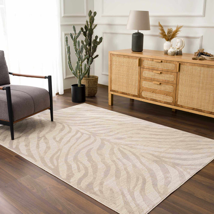 Beige and Tan Modern Zebra Skin Print Area Rug - The Rug Decor