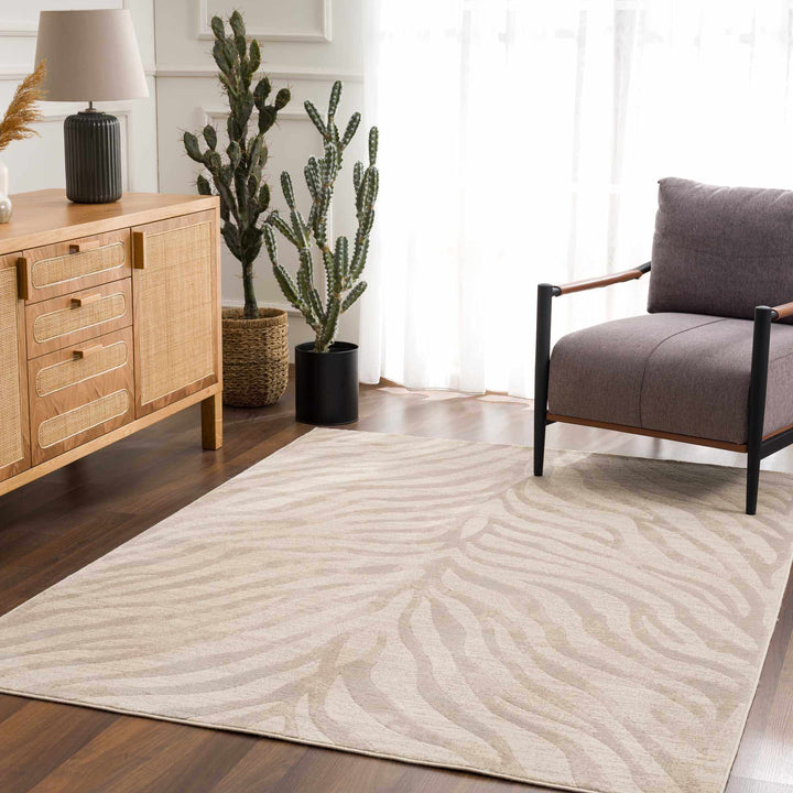 Beige and Tan Modern Zebra Skin Print Area Rug - The Rug Decor