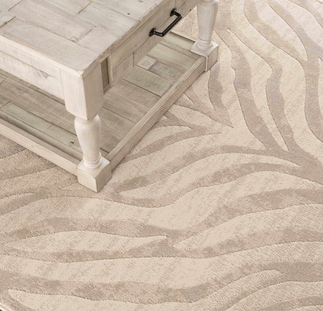 Beige and Tan Modern Zebra Skin Print Area Rug - The Rug Decor
