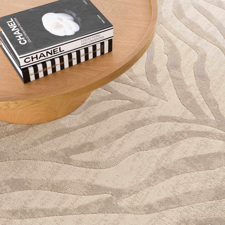 Beige and Tan Modern Zebra Skin Print Area Rug - The Rug Decor
