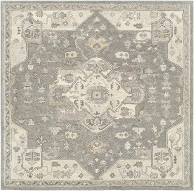 Beige and Taupe Hand Tufted Floral Medallion Design Wool Area Rug - The Rug Decor