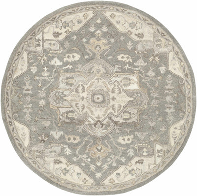 Beige and Taupe Hand Tufted Floral Medallion Design Wool Area Rug - The Rug Decor