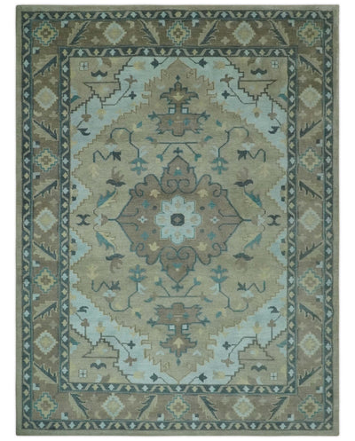 Beige, Brown and Silver Hand Knotted Traditional Multi size wool Area Rug - The Rug Decor