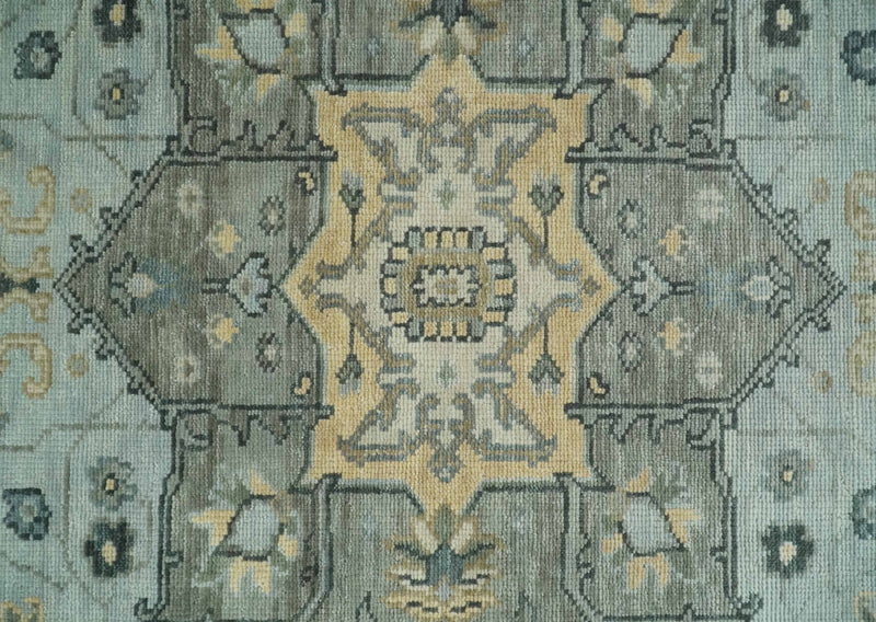 Beige, Gray and Charcoal Hand Knotted Antique 5x8, 6x9, 8x10, 9x12, 10x14 and 12x15 Traditional Heriz Serapi Wool Rug | TRDCP994810 - The Rug Decor
