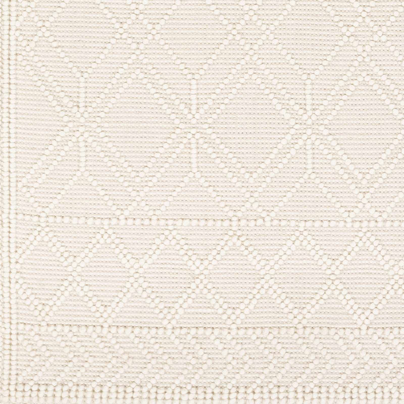 Beige Hand Woven Woolen Chunky and Soft Trellis Wool Area Rug - The Rug Decor