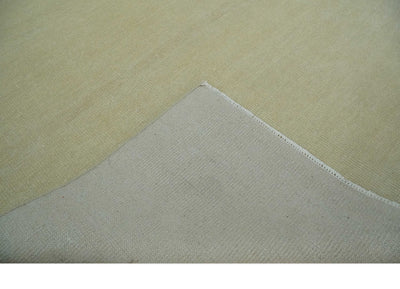 Beige Modern Solid Hand knotted 8x10 wool Area Rug - The Rug Decor