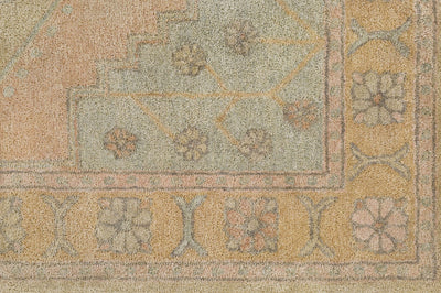 Beige, Peach And Silver Traditional Heriz Design Hand Tufted Wool Viscose Area Rug - The Rug Decor