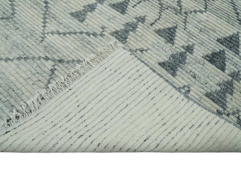 Beni Ourain Hand Woven Ivory and Moroccan Trellis Rug Made with Blended Wool 5x8, 8x10 and 9x12 | UL37 - The Rug Decor