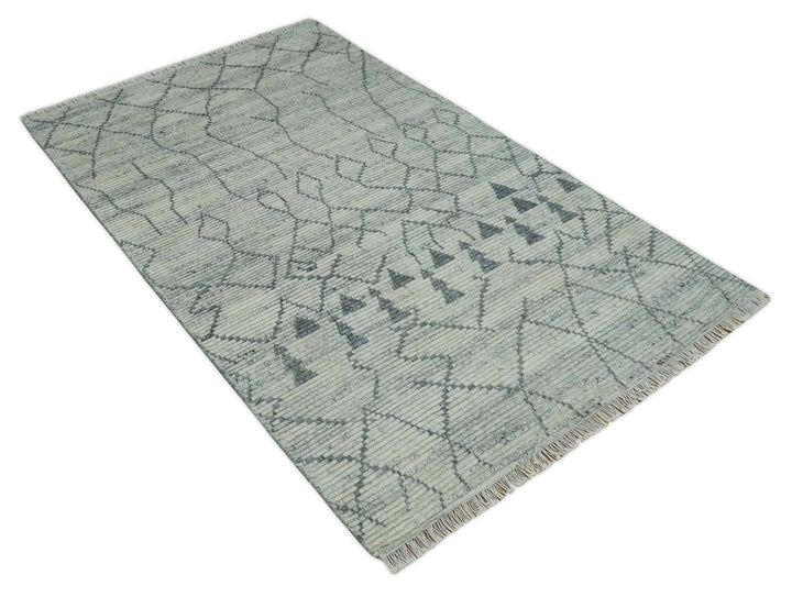 Beni Ourain Hand Woven Ivory and Moroccan Trellis Rug Made with Blended Wool 5x8, 8x10 and 9x12 | UL37 - The Rug Decor