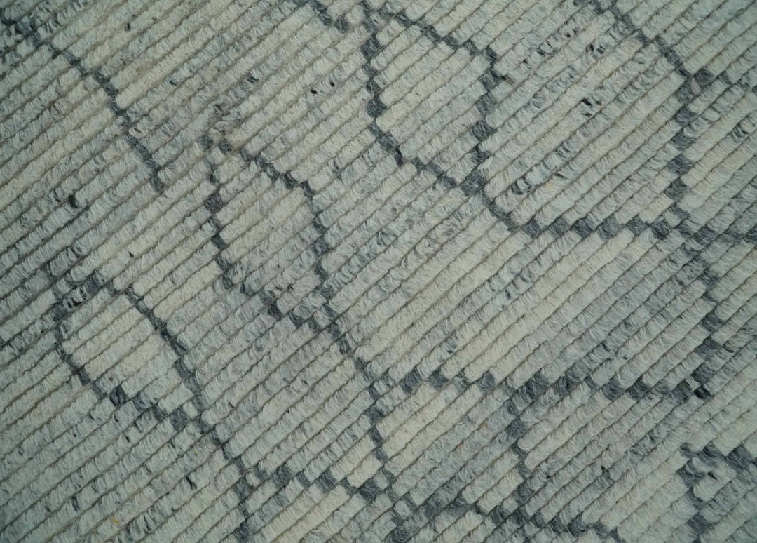 Beni Ourain Hand Woven Ivory and Moroccan Trellis Rug Made with Blended Wool 5x8, 8x10 and 9x12 | UL37 - The Rug Decor