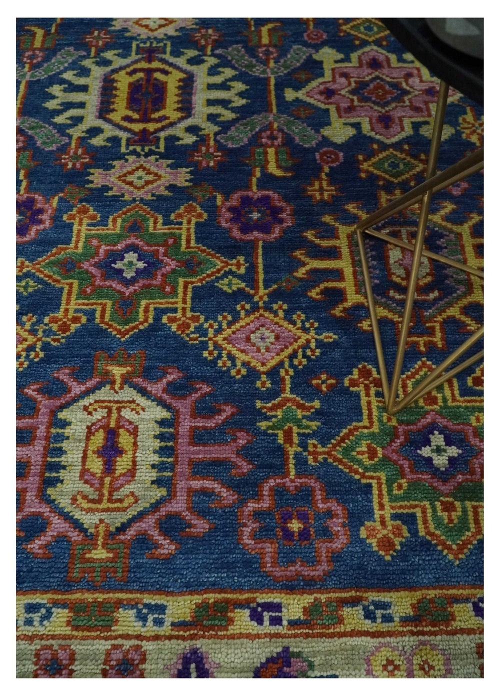 Blue and Beige Traditional Turkish Design Wool Hand Knotted Multi Sizes Area Rug - The Rug Decor
