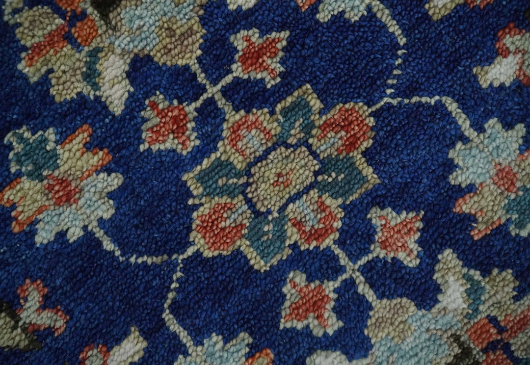 Blue and Rust Turkish Design Traditional Serapi 8X10 Hand Knotted Wool Area Rug - The Rug Decor