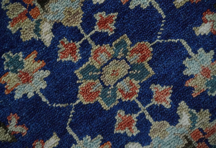 Blue and Rust Turkish Design Traditional Serapi 8X10 Hand Knotted Wool Area Rug - The Rug Decor