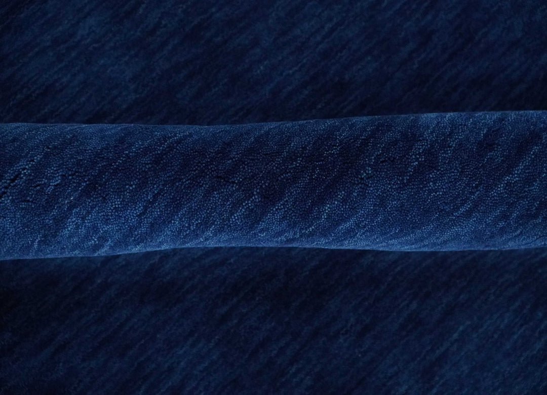 Blue and Rust with multicolor Striped Wool Hand Woven Southwestern Lori Gabbeh Rug| KNT19 - The Rug Decor