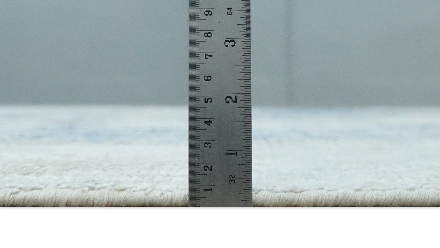 Blue, Ivory and Beige Hand Knotted Abstract 8x10 Bamboo Silk Area Rug | TRD2911 - The Rug Decor