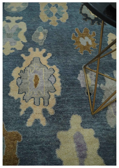 Blue, Silver and Beige Hand knotted Traditional Oushak Multi Size Wool Area Rug - The Rug Decor