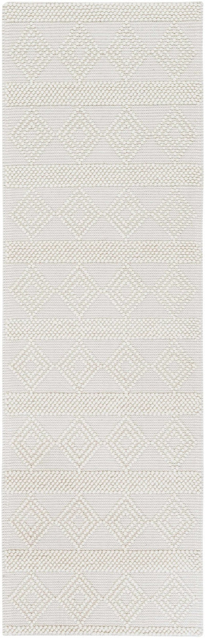 Bohemian Hand Woven Beige Geometrical Textured Wool Area Rug - The Rug Decor