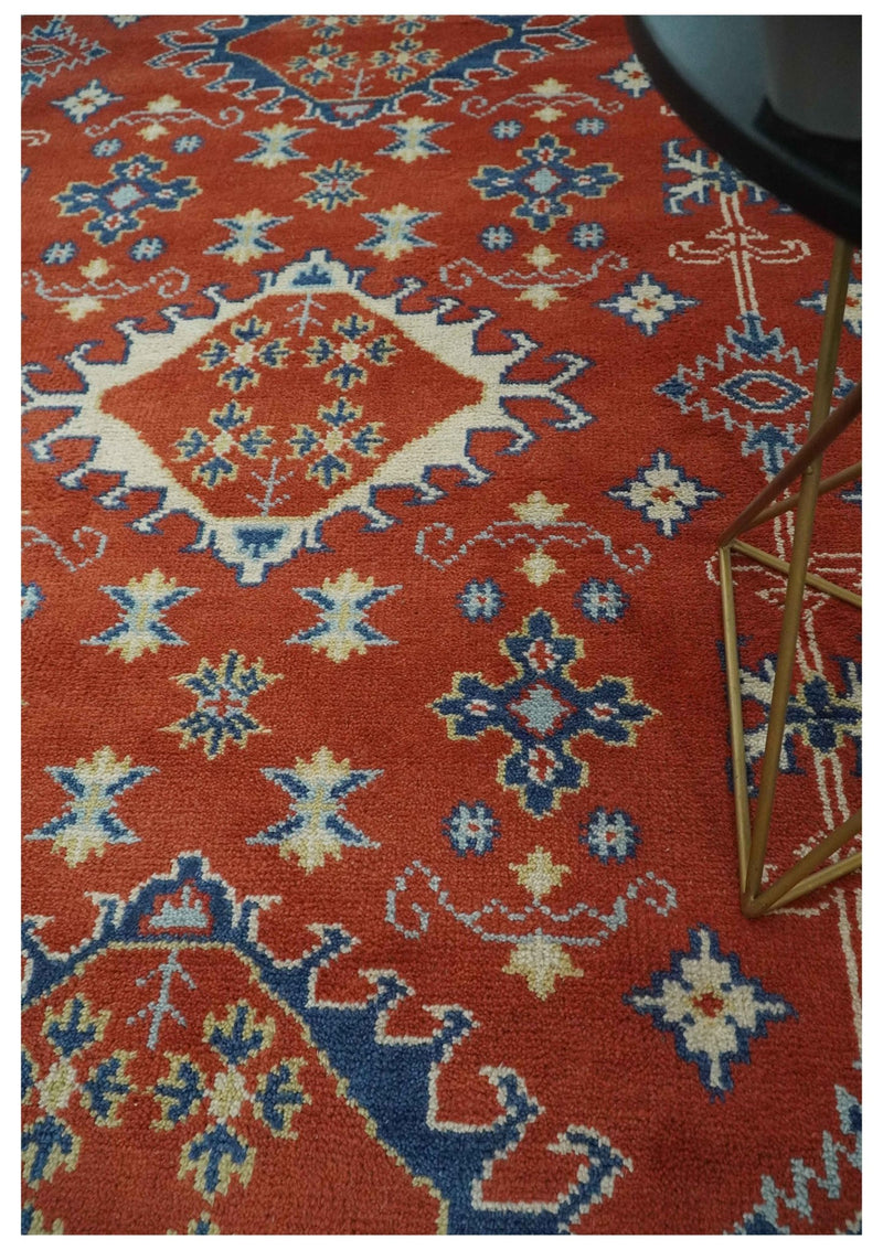 Brown, Blue and Beige Traditional Oriental Hand Knotted Multi Size Wool Area Rug - The Rug Decor