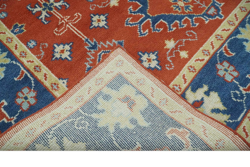 Brown, Blue and Beige Traditional Oriental Hand Knotted Multi Size Wool Area Rug - The Rug Decor