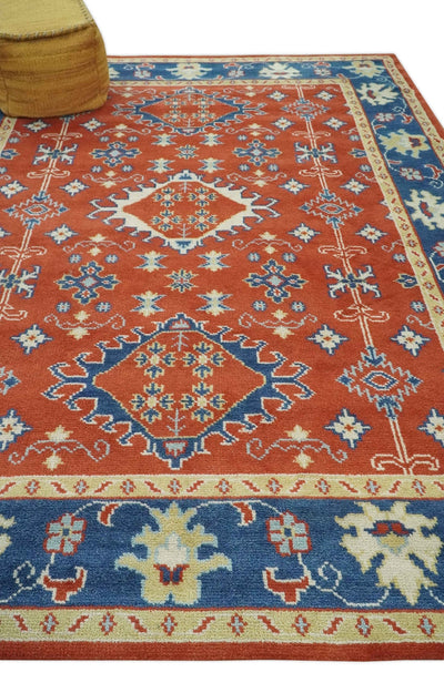 Brown, Blue and Beige Traditional Oriental Hand Knotted Multi Size Wool Area Rug - The Rug Decor