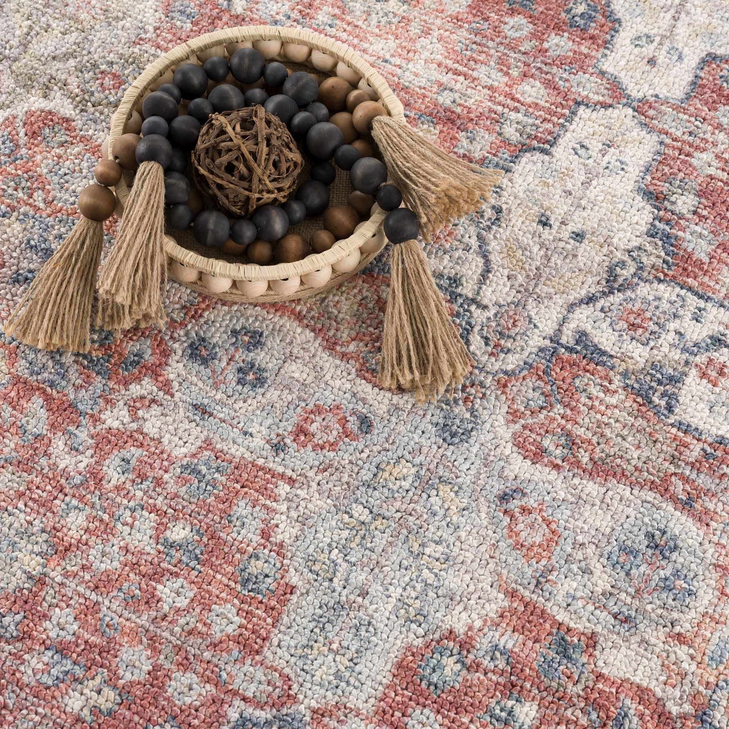 Brown, Blue, Silver and Green Traditional Design With Rubber Backing Washable Area Rug - The Rug Decor