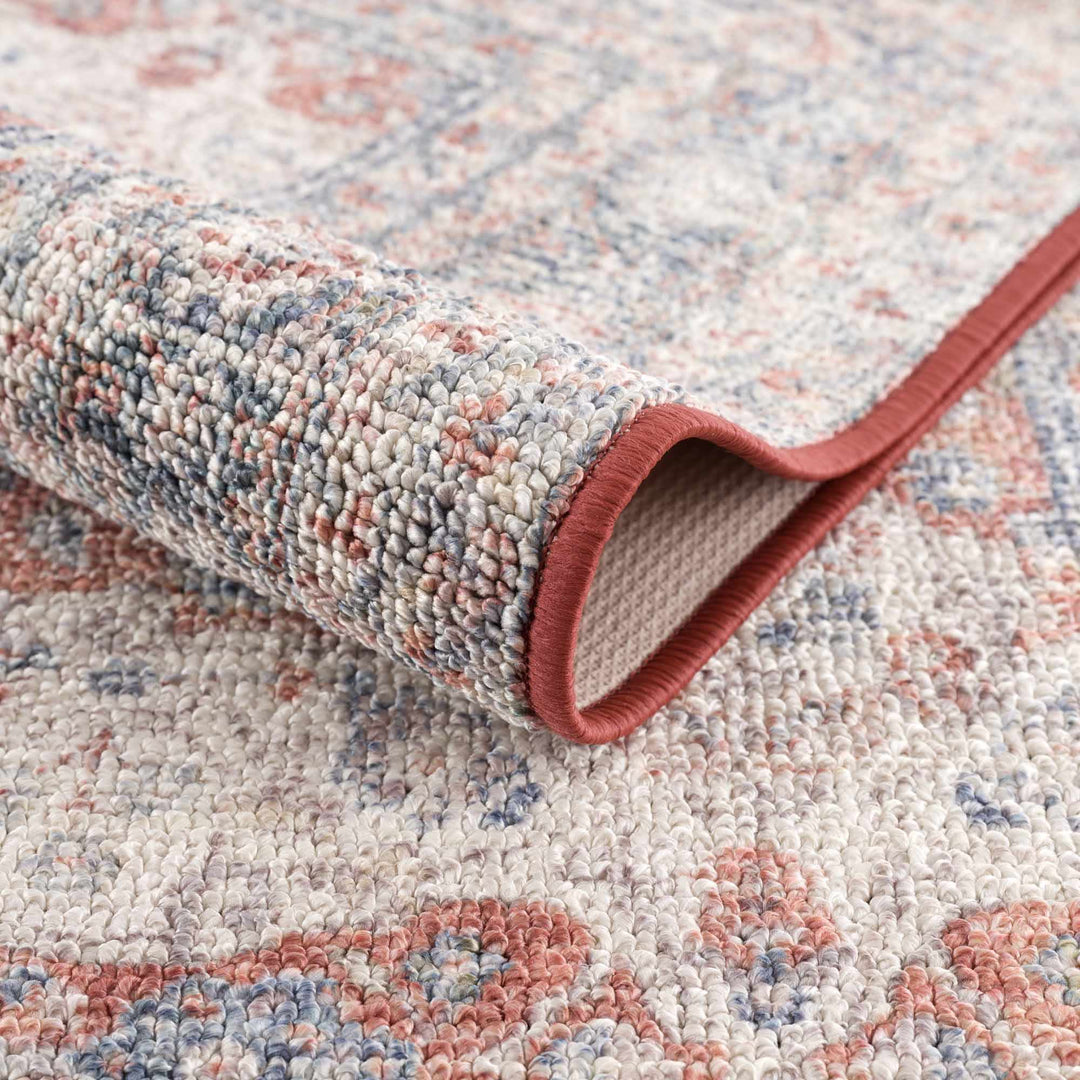 Brown, Blue, Silver and Green Traditional Design With Rubber Backing Washable Area Rug - The Rug Decor