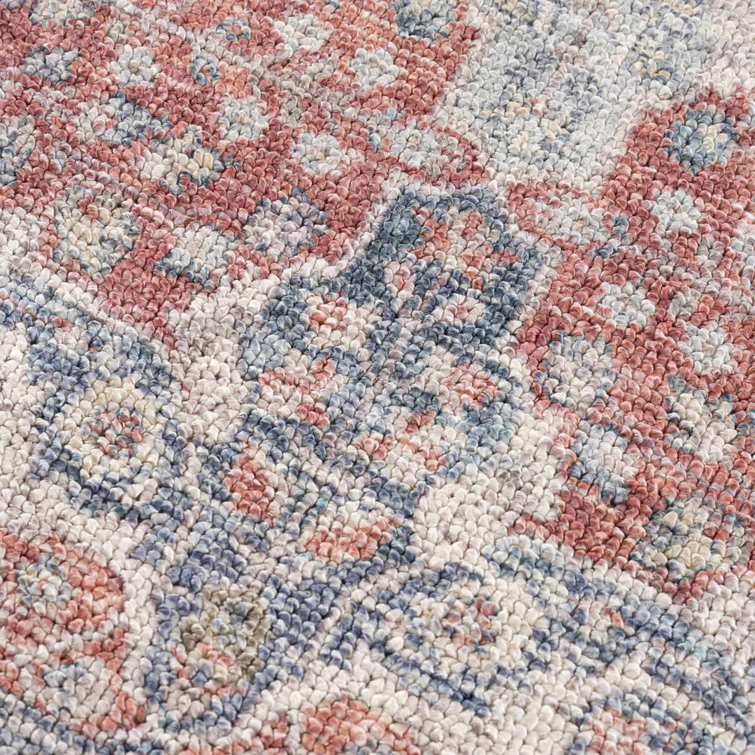 Brown, Blue, Silver and Green Traditional Design With Rubber Backing Washable Area Rug - The Rug Decor