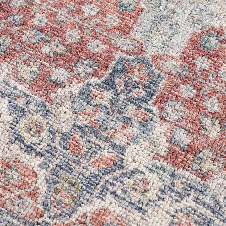 Brown, Blue, Silver and Green Traditional Design With Rubber Backing Washable Area Rug - The Rug Decor