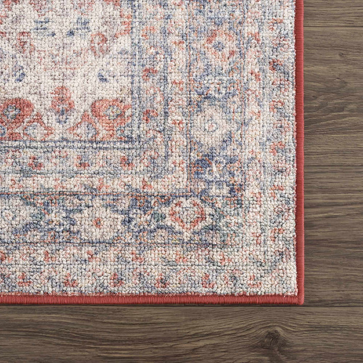Brown, Blue, Silver and Green Traditional Design With Rubber Backing Washable Area Rug - The Rug Decor