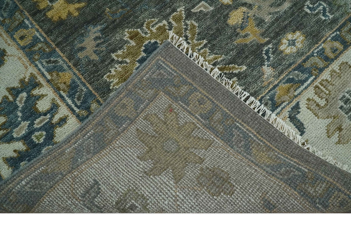 Charcoal and Ivory Hand Knotted 6x9, 8x10, 9x12, 10x14 and 12x15 Traditional Persian Oushak Wool Rug | TRDCP817 - The Rug Decor