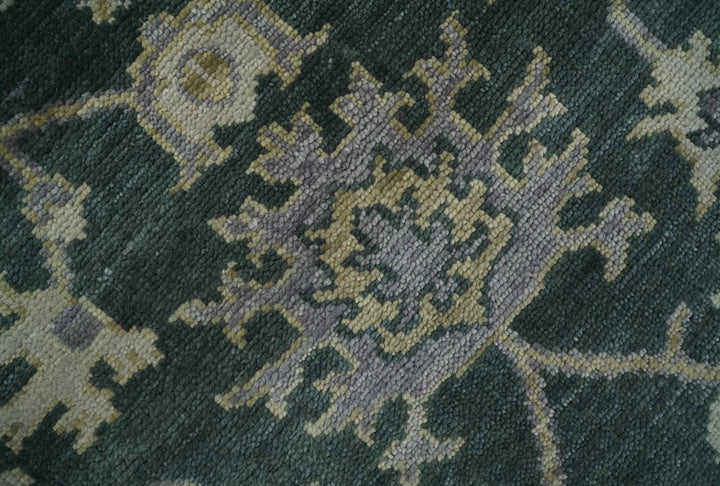 Charcoal and Silver 9x12 Hand Knotted Traditional Antique Style Wool Area Rug - The Rug Decor