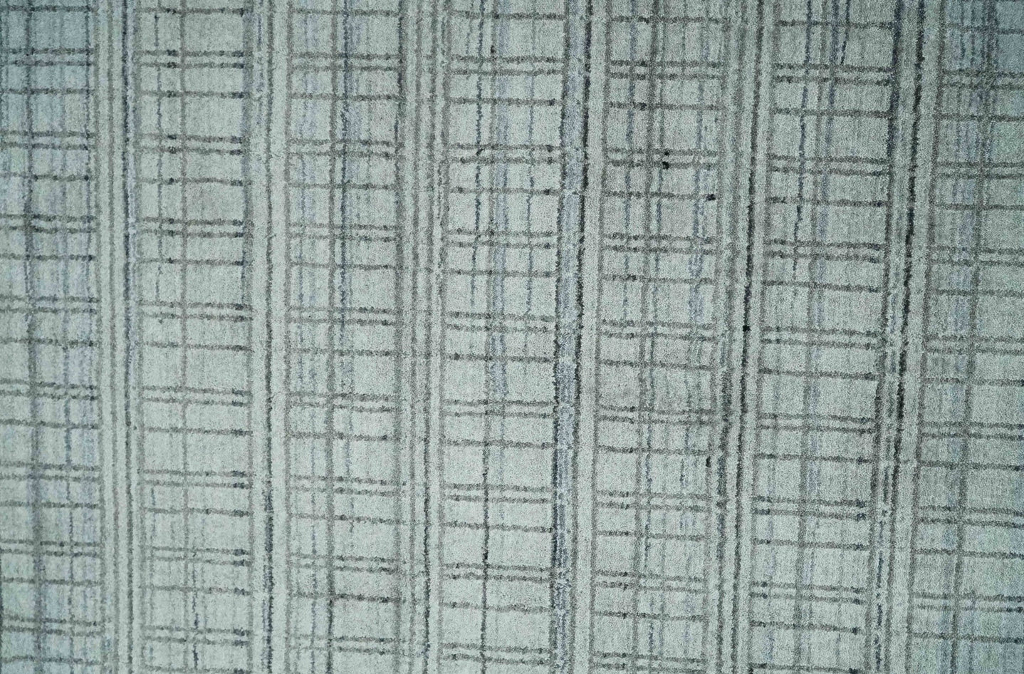 Checkered Beige, Brown and Gray Scandinavian 8x10 Hand Made Blended Wool Flatwoven Area Rug | KE31 - The Rug Decor